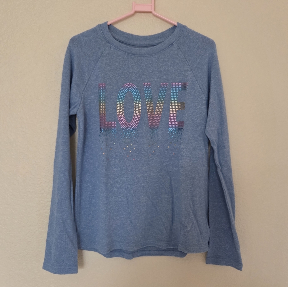 GAP Blue Long Sleeve Shirt with 'Love' Design